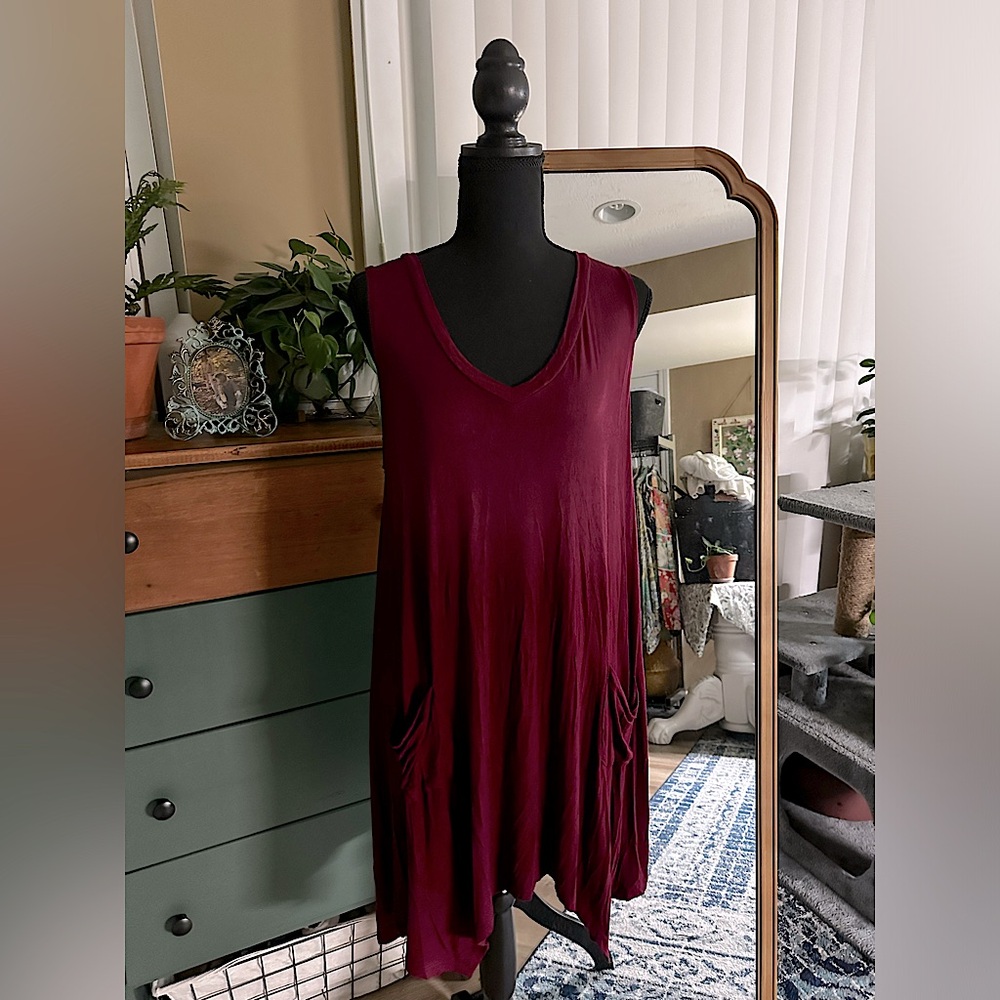 Trixxi Sleeveless Bow Tie Back Tunic with Pockets Medium
